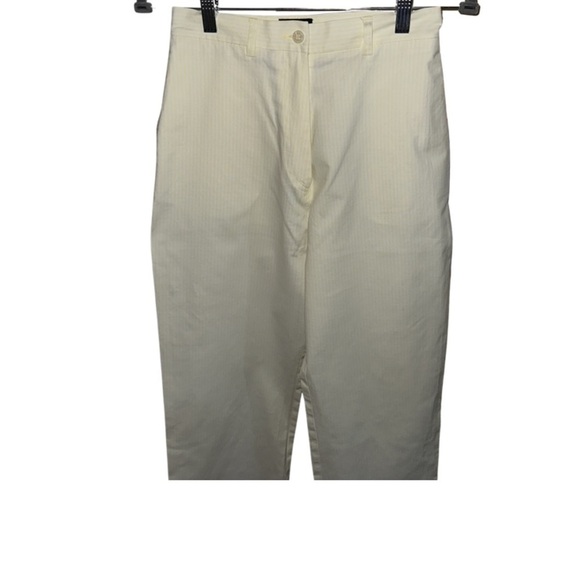 Burberry Golf Yellow White Striped Wide Leg Pants Size 4 - Picture 2 of 11